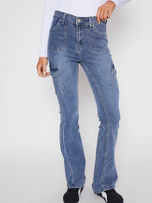 Jeans Flare Blue Mujer Azul Familyshop