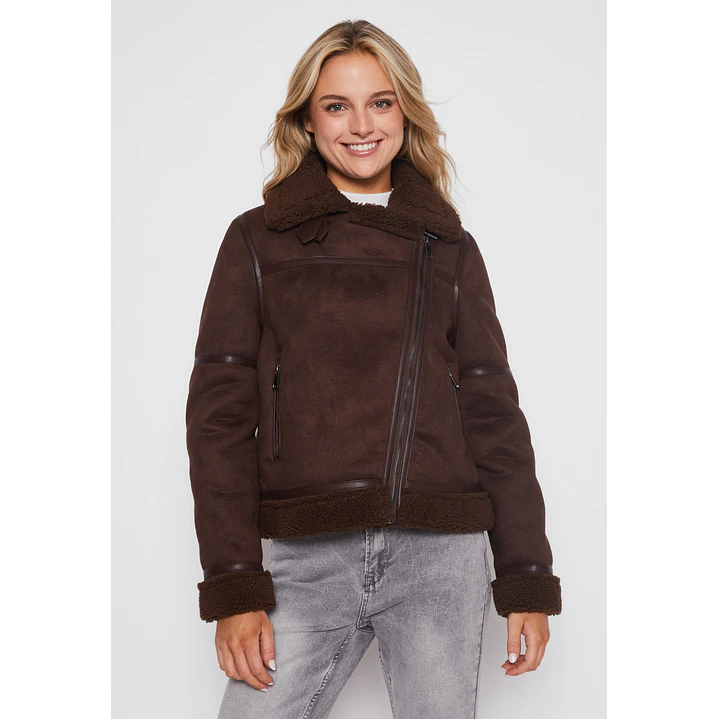 Chaqueta Aviadora Mujer Café Familyshop 1
