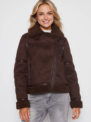 Chaqueta Aviadora Mujer Café Familyshop