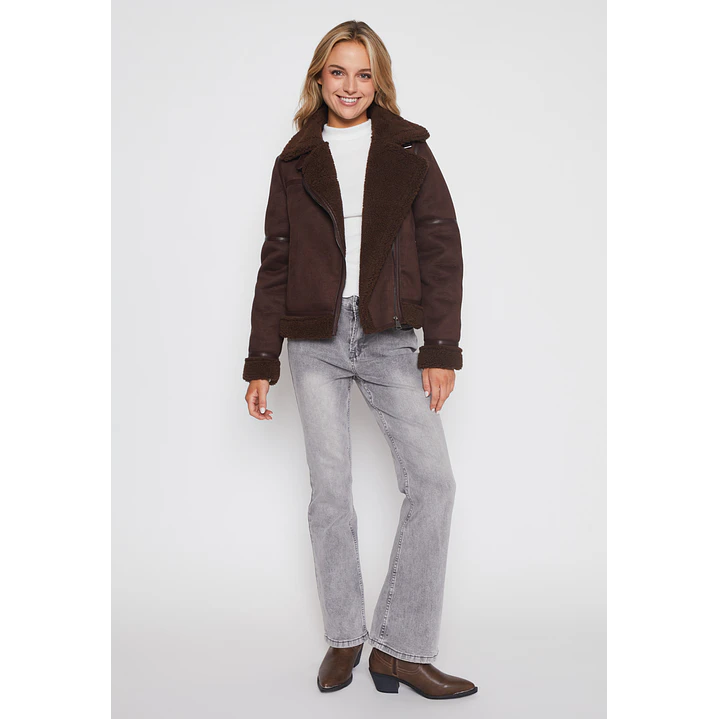 Chaqueta Aviadora Mujer Café Familyshop 4