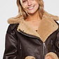 Chaqueta Aviadora Cordero Mujer Café Familyshop - Miniatura 3