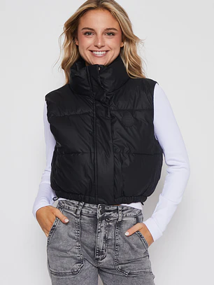 Parka Engomado Mujer Negro Familyshop