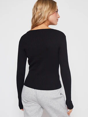 Sweater Canutón Manga Larga Mujer Negro Familyshop