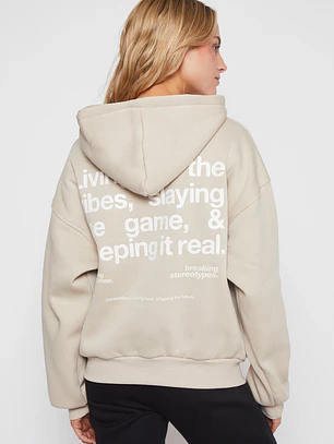 Polerón Hoodie Mujer Beige Familyshop