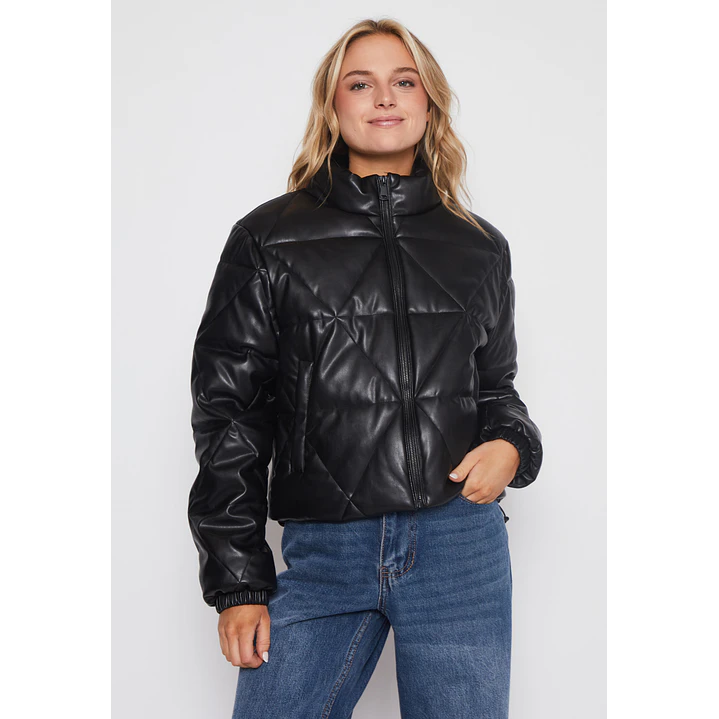 Chaqueta Cuero Mujer Negro Familyshop 1