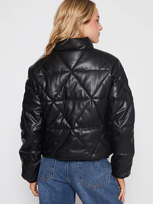 Chaqueta Cuero Mujer Negro Familyshop