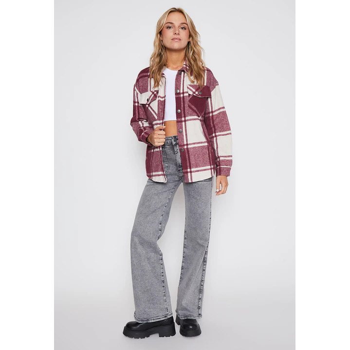 Sobrecamisa Escocesa Mujer Burdeo Familyshop 4