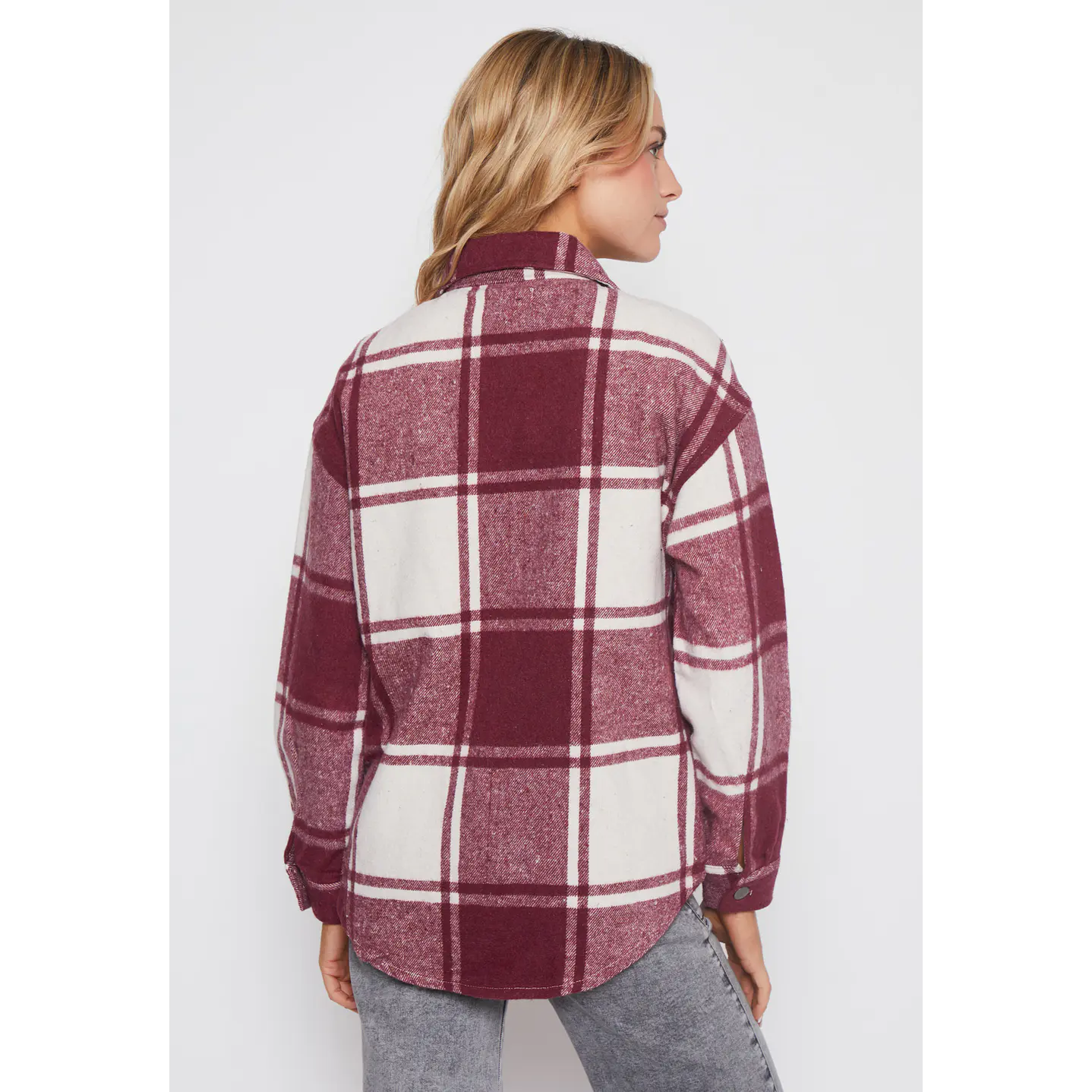 Sobrecamisa Escocesa Mujer Burdeo Familyshop 2