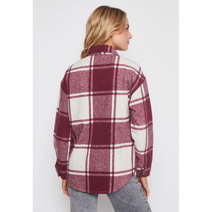 Sobrecamisa Escocesa Mujer Burdeo Familyshop 2