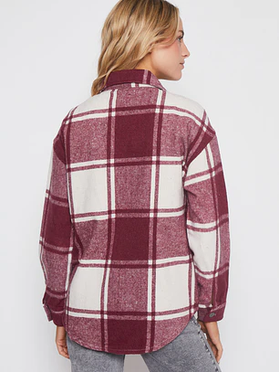 Sobrecamisa Escocesa Mujer Burdeo Familyshop