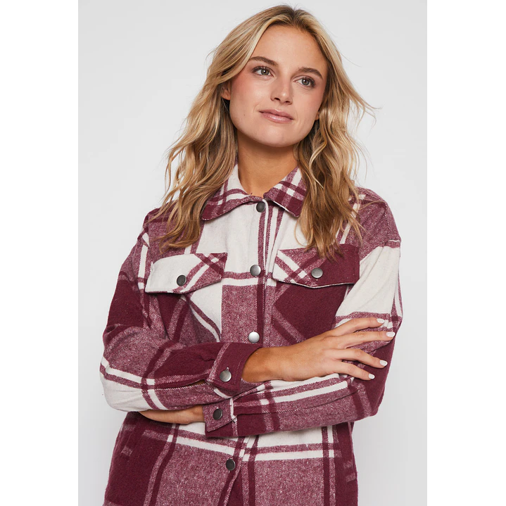 Sobrecamisa Escocesa Mujer Burdeo Familyshop 3
