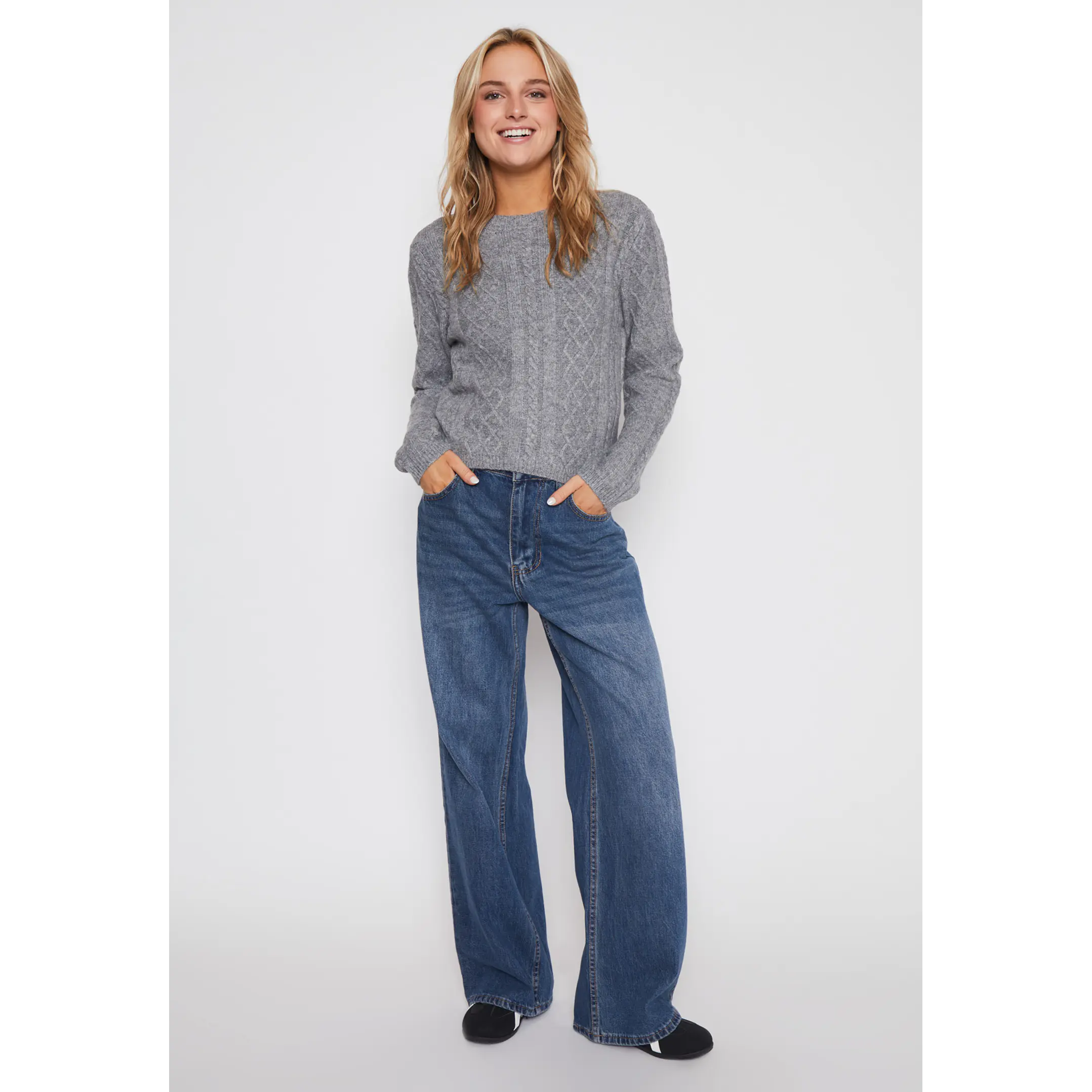 Sweater Trenzas Mujer Gris Familyshop 4