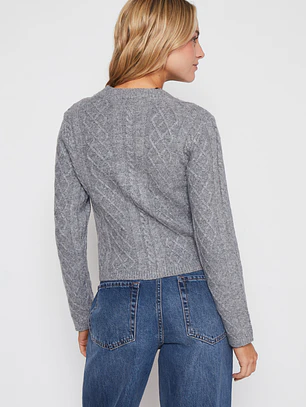 Sweater Trenzas Mujer Gris Familyshop