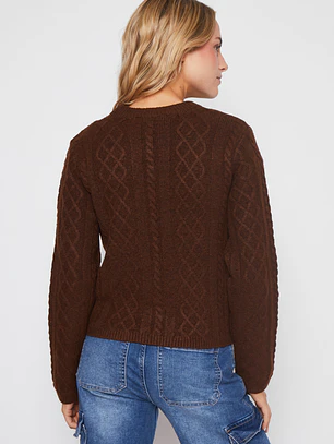 Sweater Trenza Mujer Burdeo Familyshop