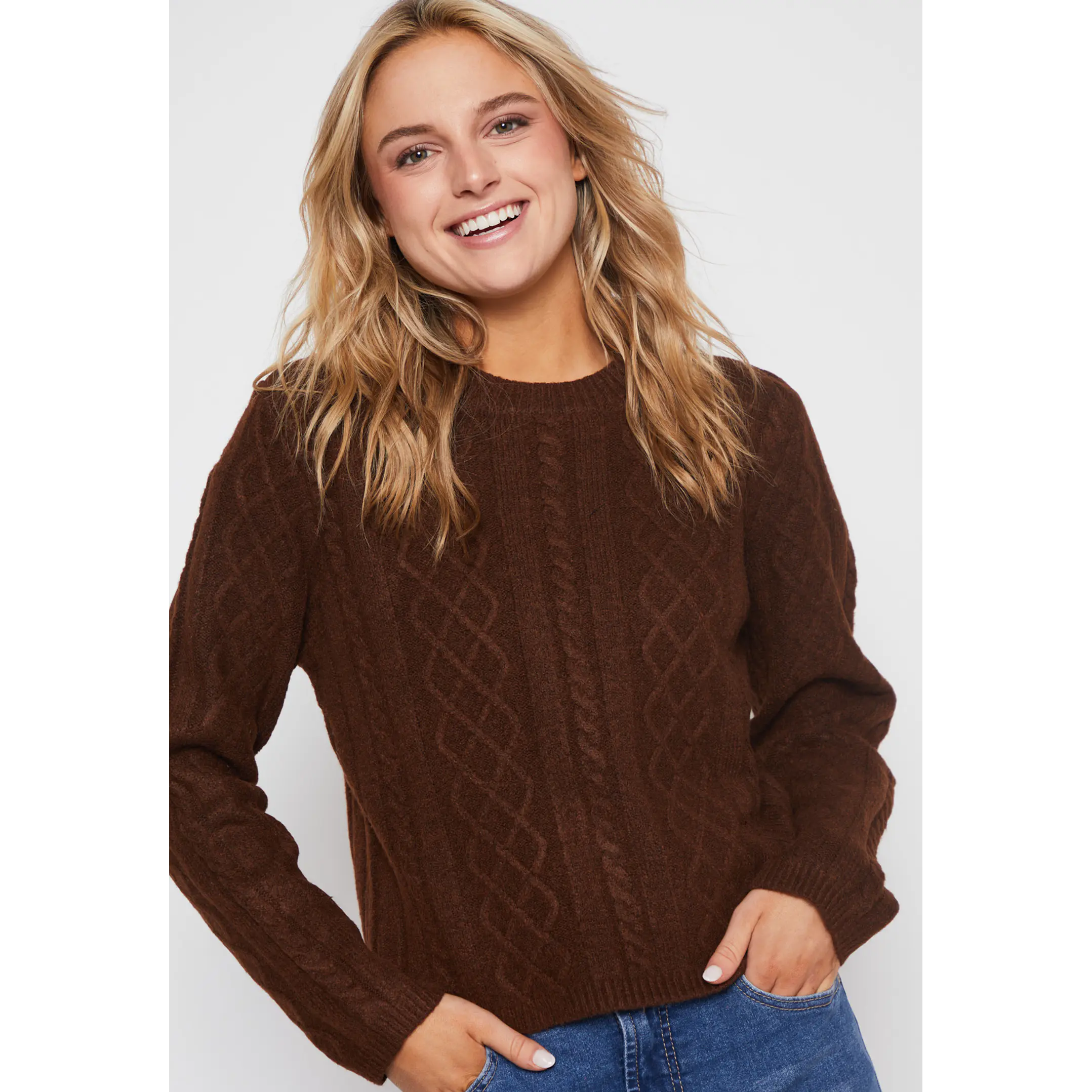 Sweater Trenza Mujer Burdeo Familyshop 3