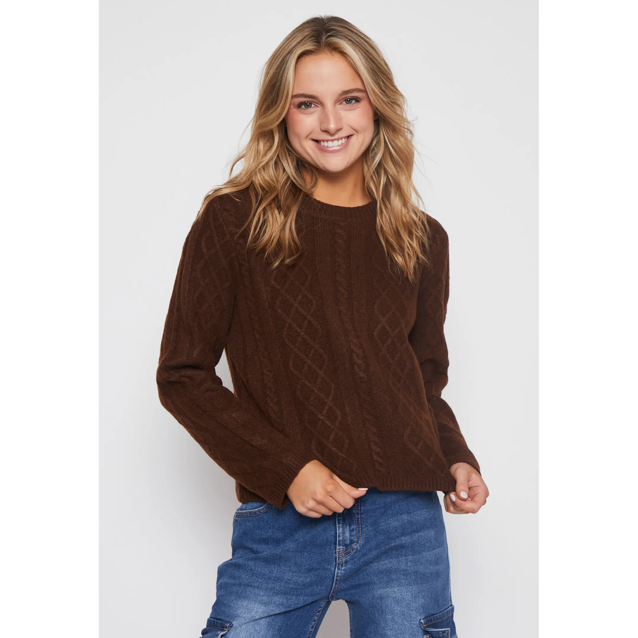 Sweater Trenza Mujer Burdeo Familyshop 1