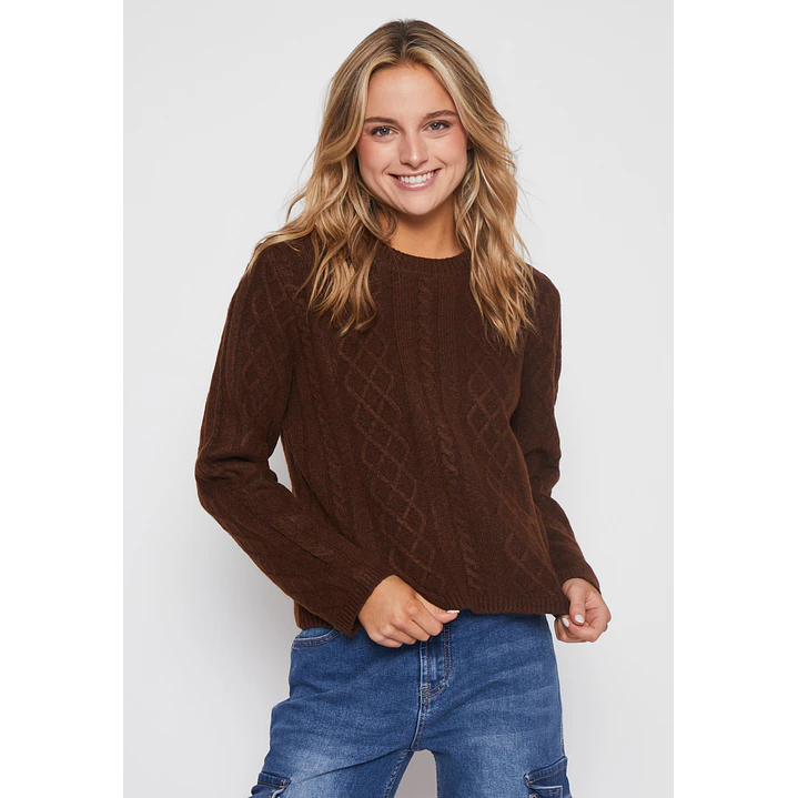 Sweater Trenza Mujer Burdeo Familyshop 1