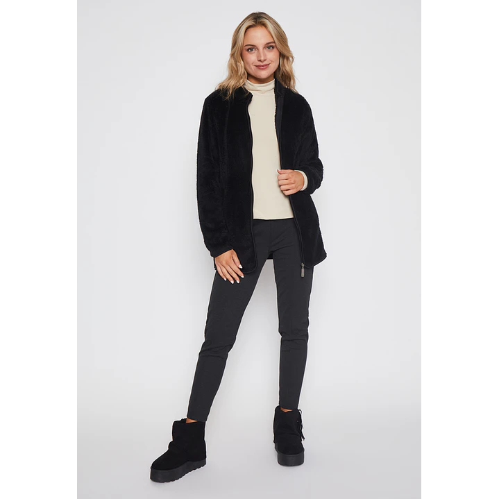 Polar Peludo Cierre Mujer Negro Familyshop 4