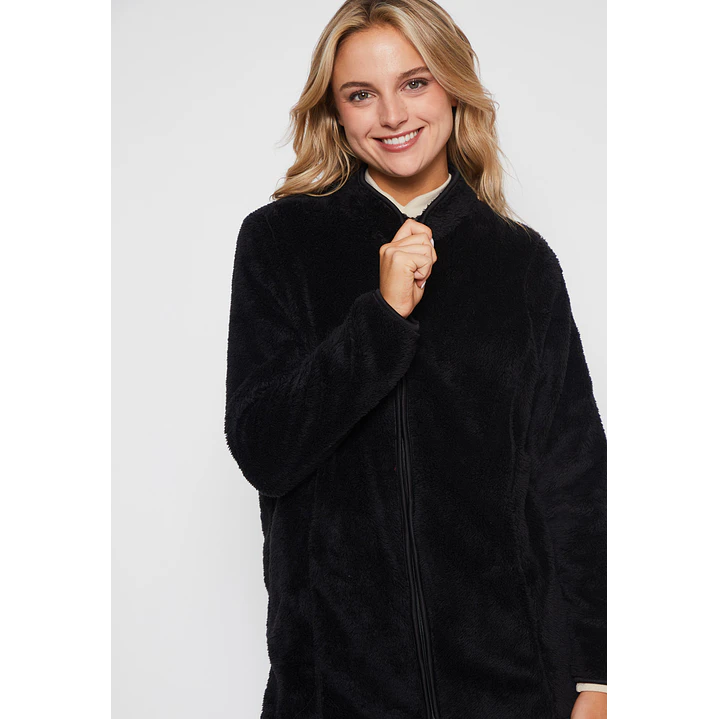 Polar Peludo Cierre Mujer Negro Familyshop 1