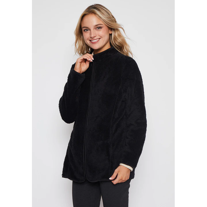 Polar Peludo Cierre Mujer Negro Familyshop 3