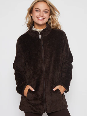 Polar Peludo Chic Mujer Café Familyshop