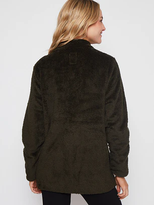 Polar Peludo Cierre Mujer Verde Familyshop