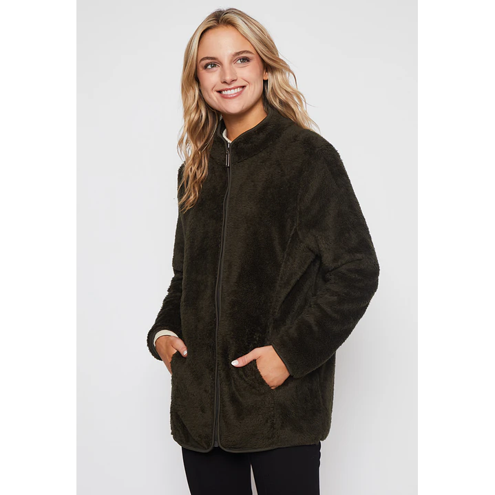 Polar Peludo Cierre Mujer Verde Familyshop 1