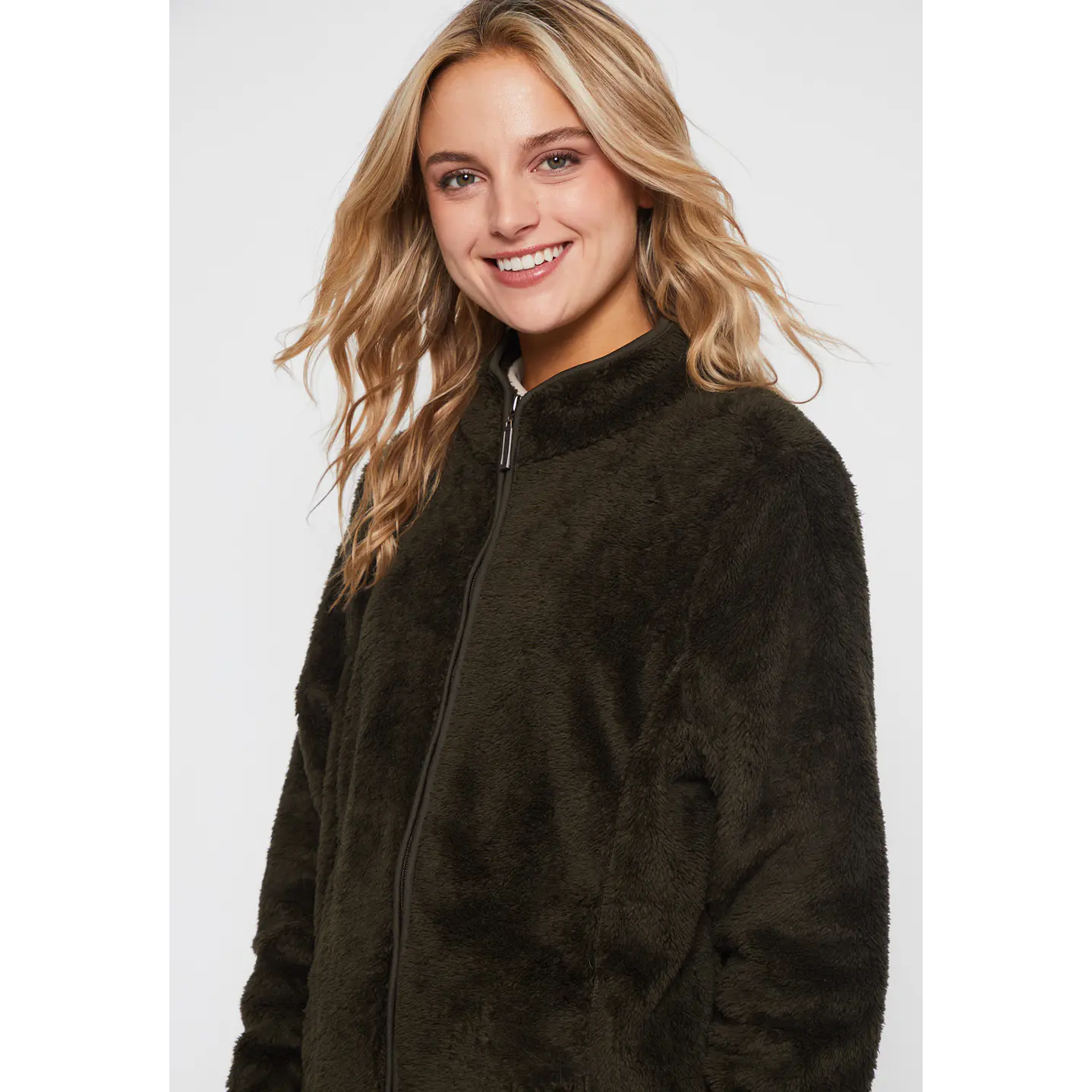 Polar Peludo Cierre Mujer Verde Familyshop 3