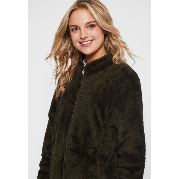 Polar Peludo Cierre Mujer Verde Familyshop 3