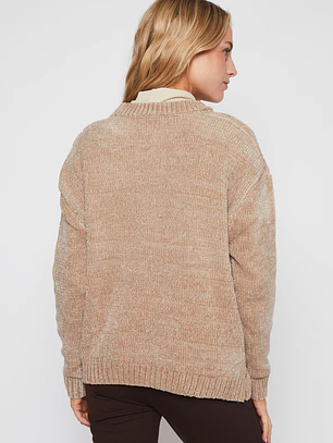 Sweater Chenille Mujer Camel Familyshop
