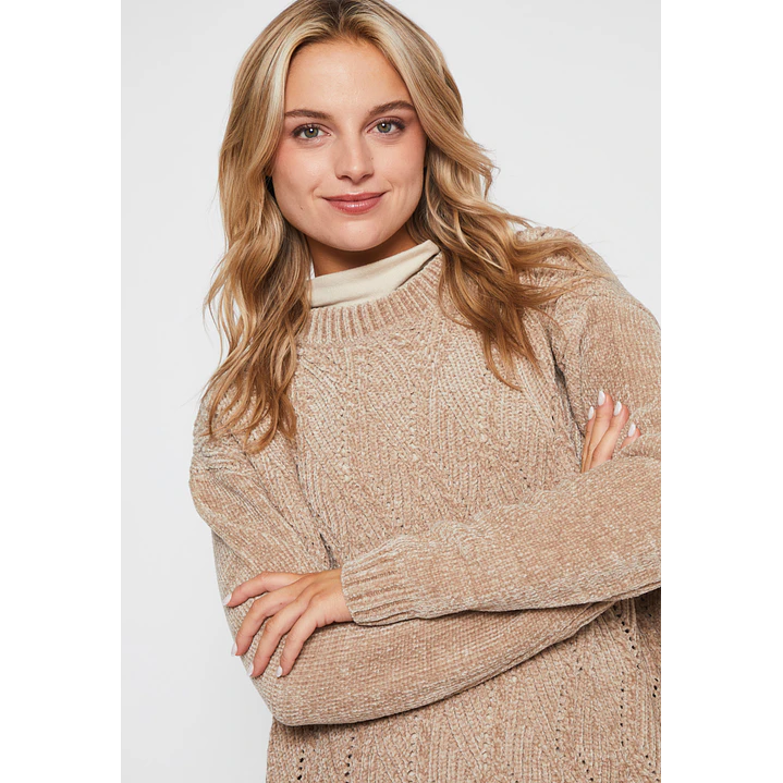 Sweater Chenille Mujer Camel Familyshop 3