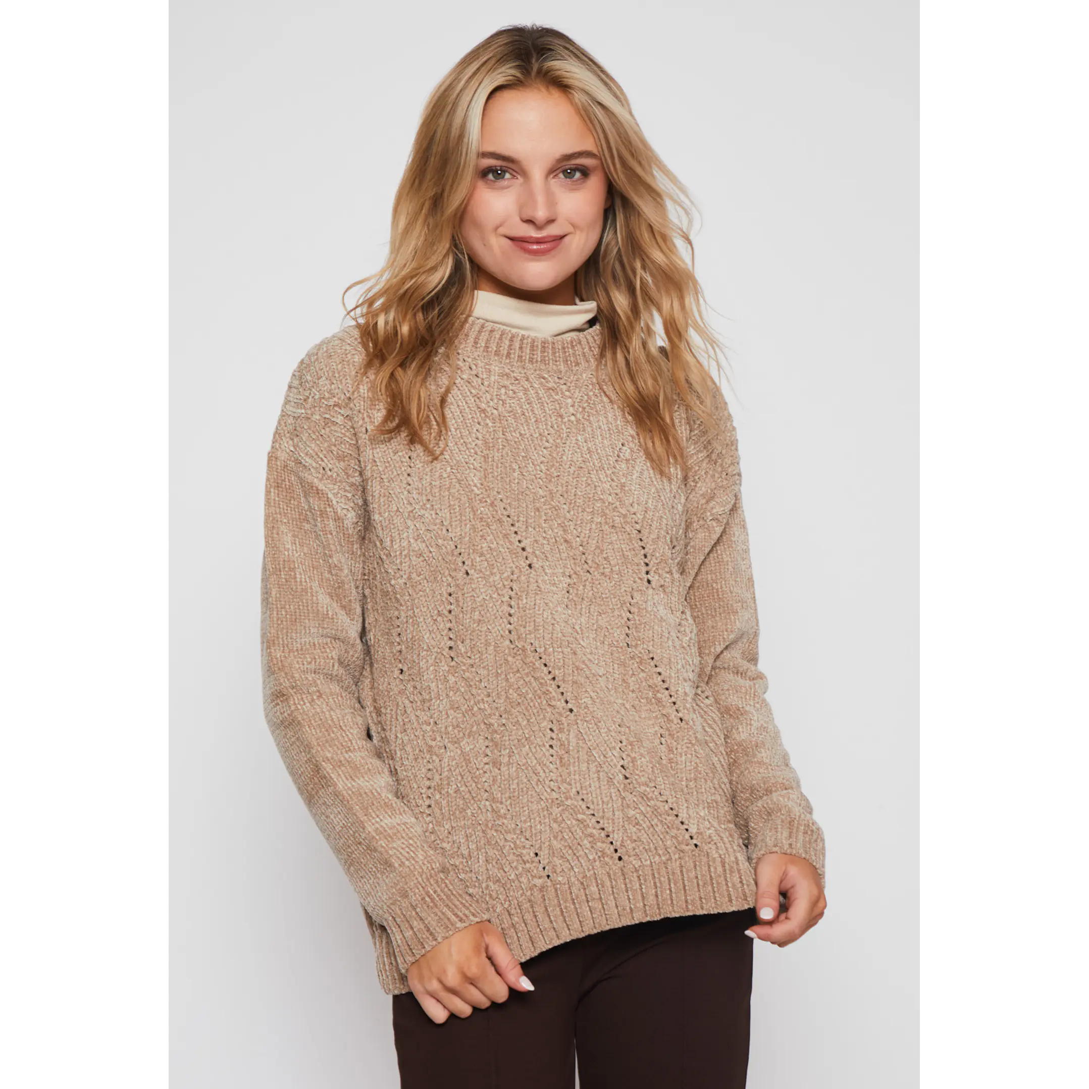 Sweater Chenille Mujer Camel Familyshop 1