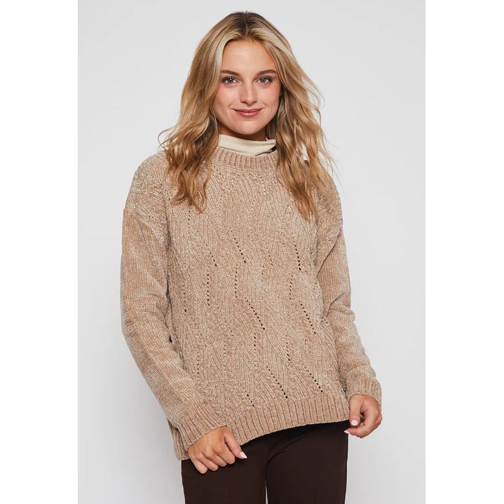 Sweater Chenille Mujer Camel Familyshop 1