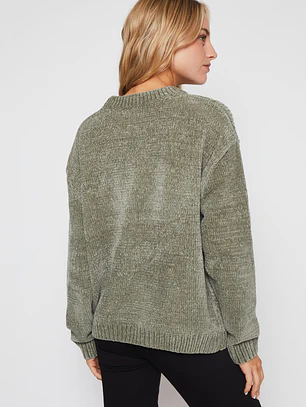 Sweater Chenille Chic Mujer Verde Familyshop
