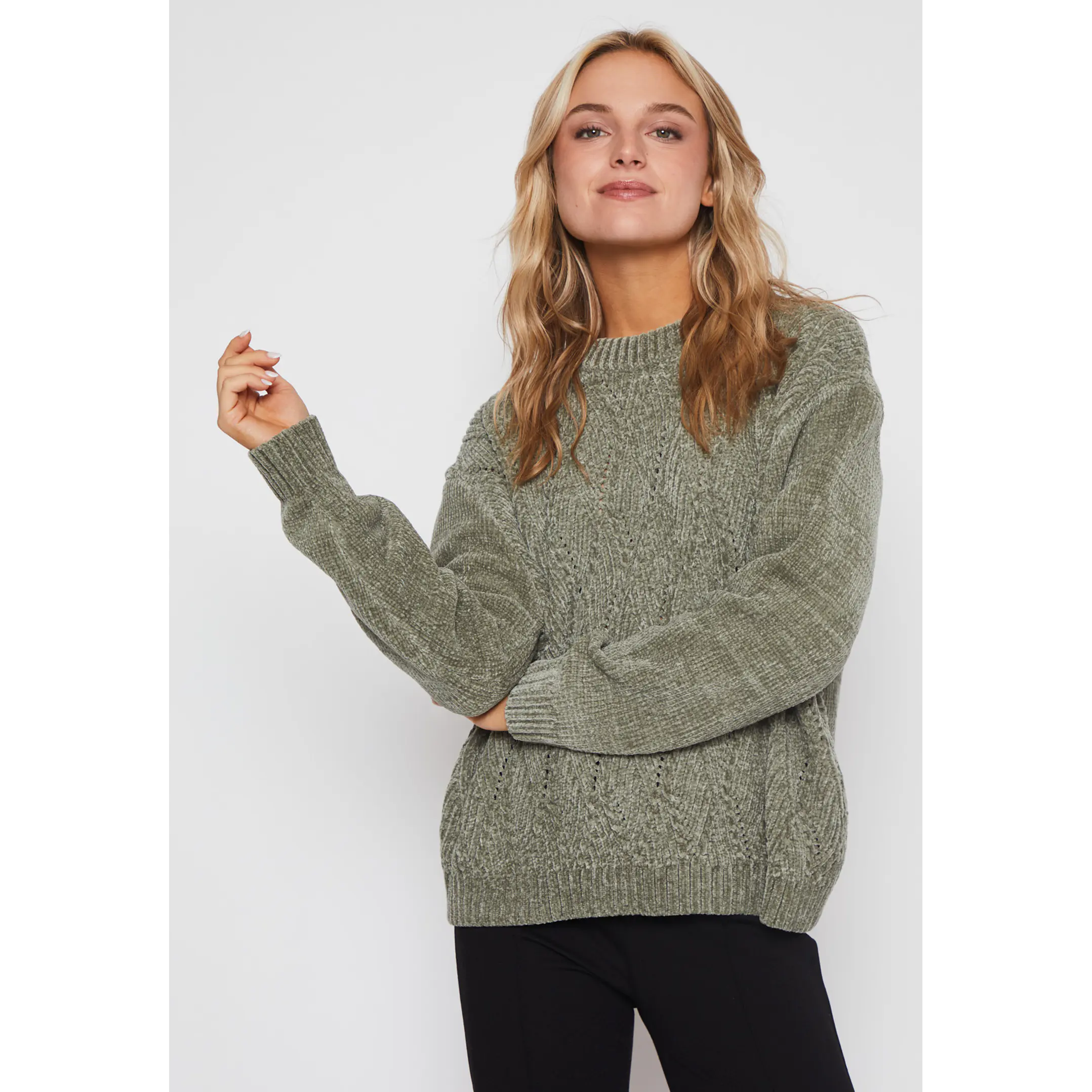 Sweater Chenille Chic Mujer Verde Familyshop 1