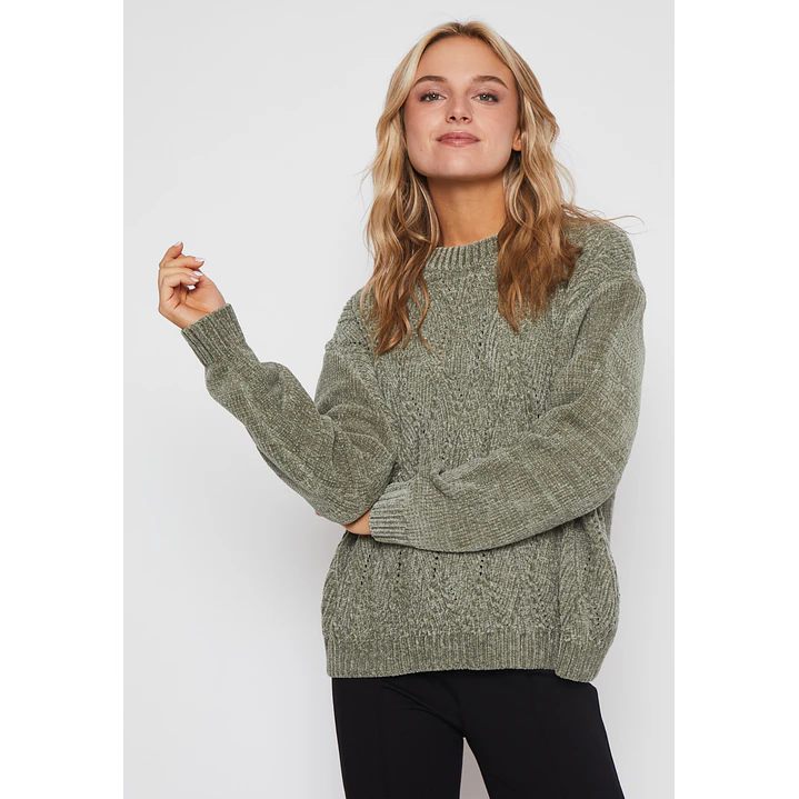 Sweater Chenille Chic Mujer Verde Familyshop 1
