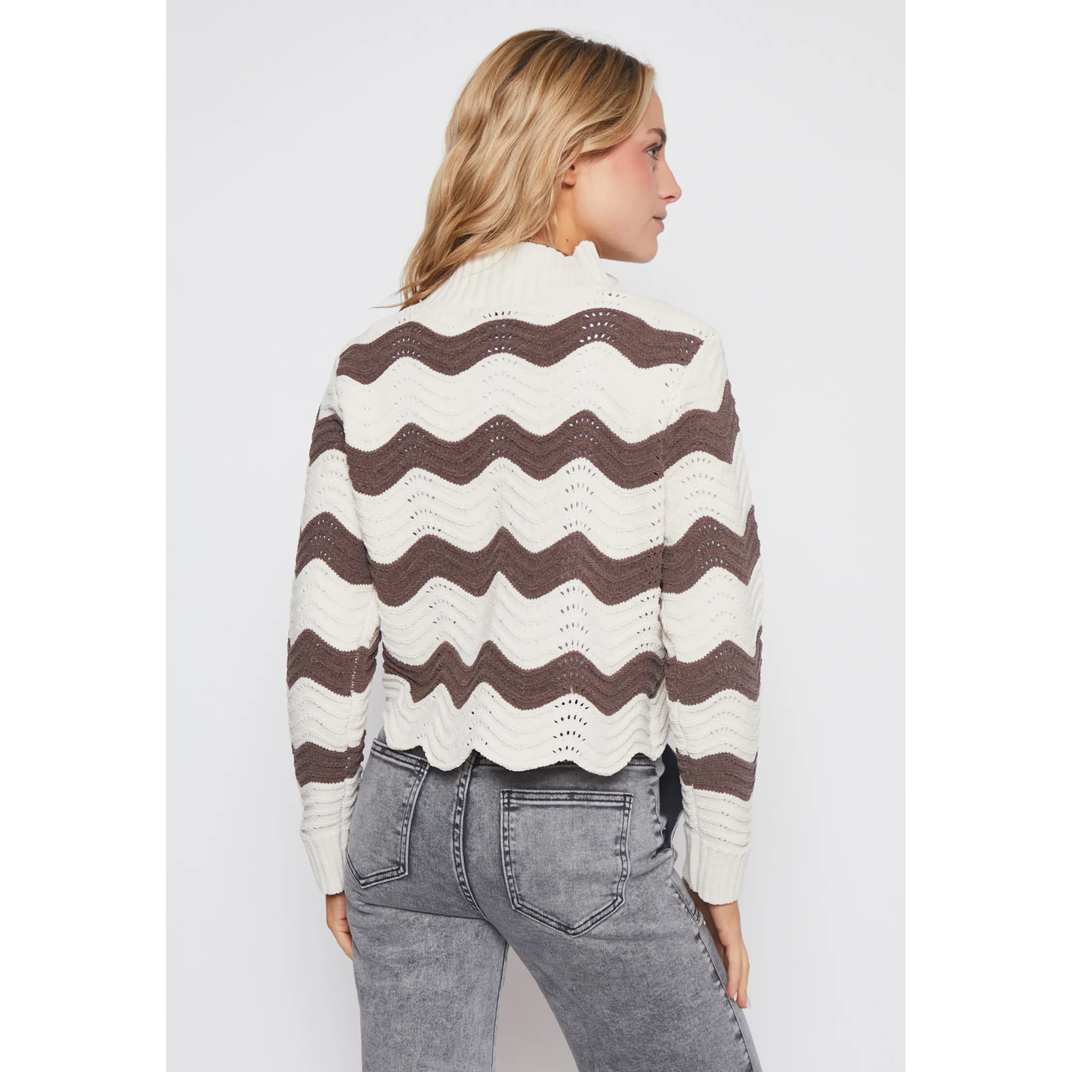 Sweater Chenille Ondas Mujer Café Familyshop 2