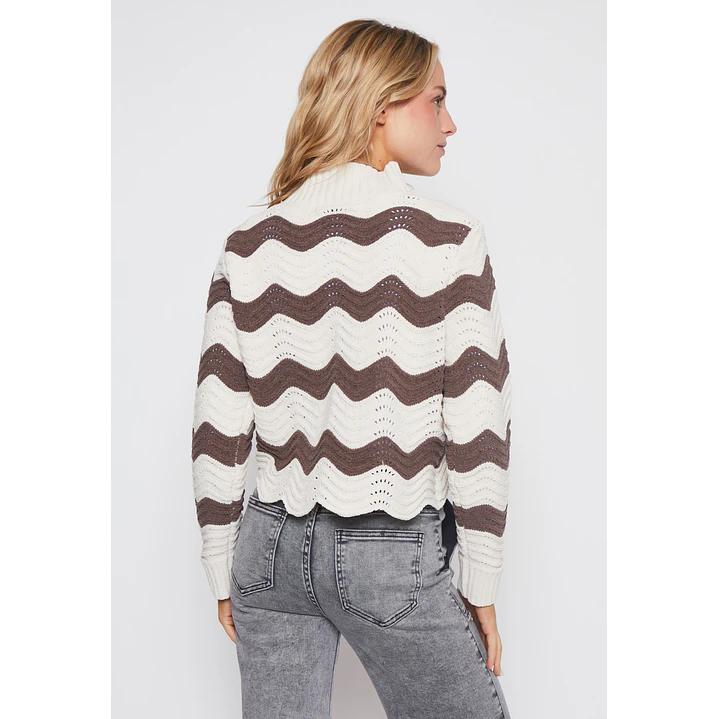 Sweater Chenille Ondas Mujer Café Familyshop 2
