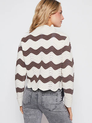Sweater Chenille Ondas Mujer Café Familyshop