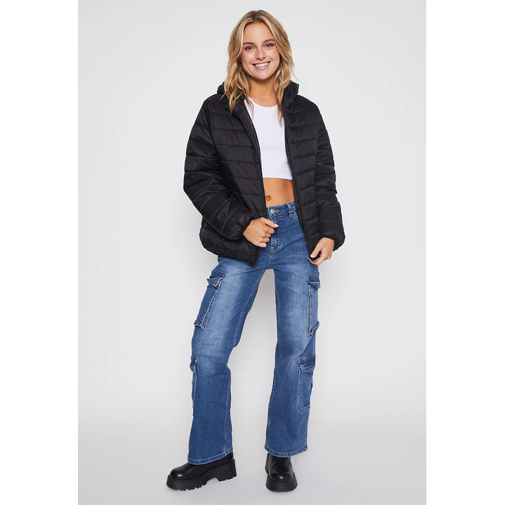 Parka Basic Mujer Negro Familyshop 4