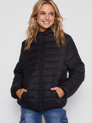 Parka Basic Mujer Negro Familyshop