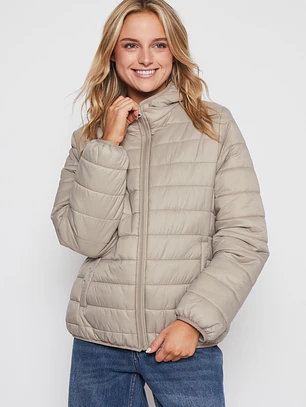 Parka Basic Mujer Beige Familyshop