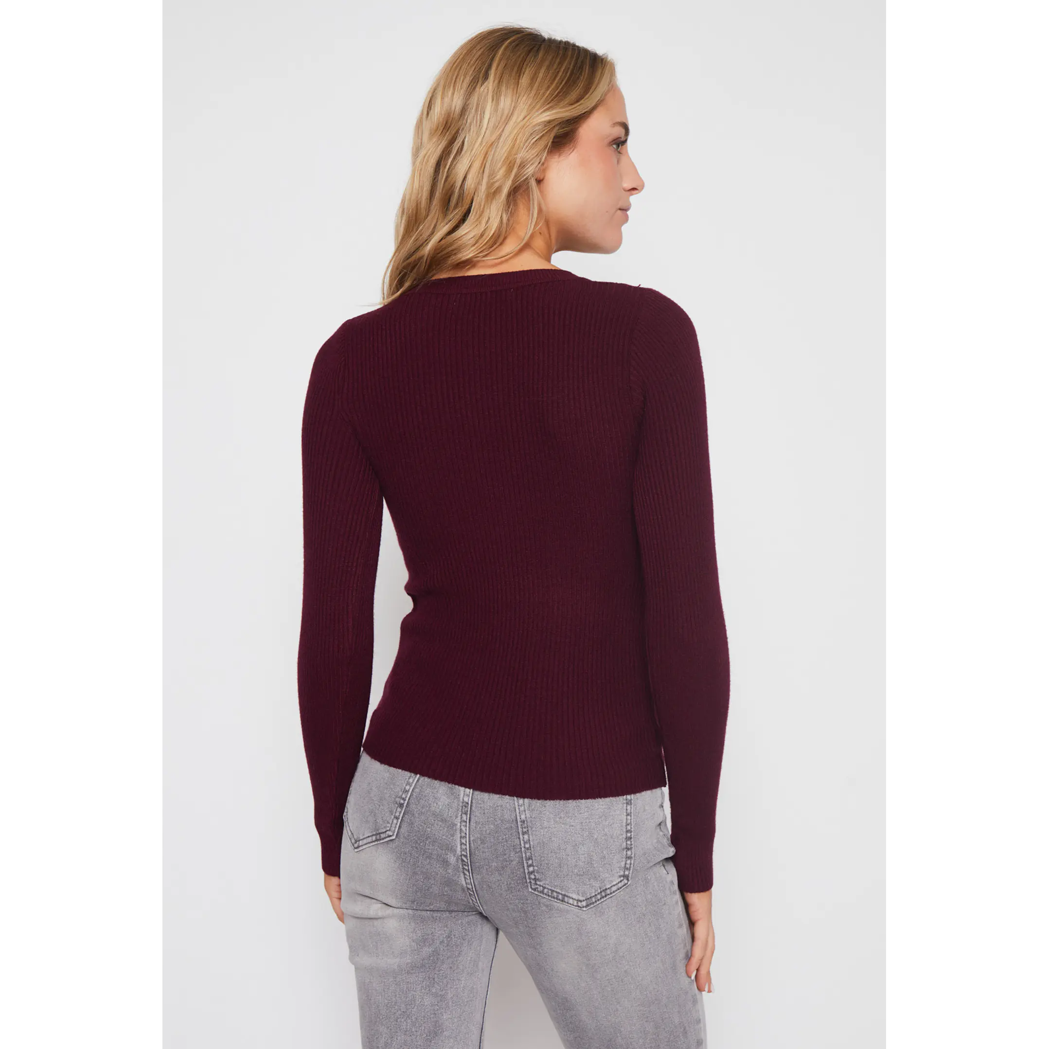 Sweater Abierto Mujer Burdeo Familyshop 2
