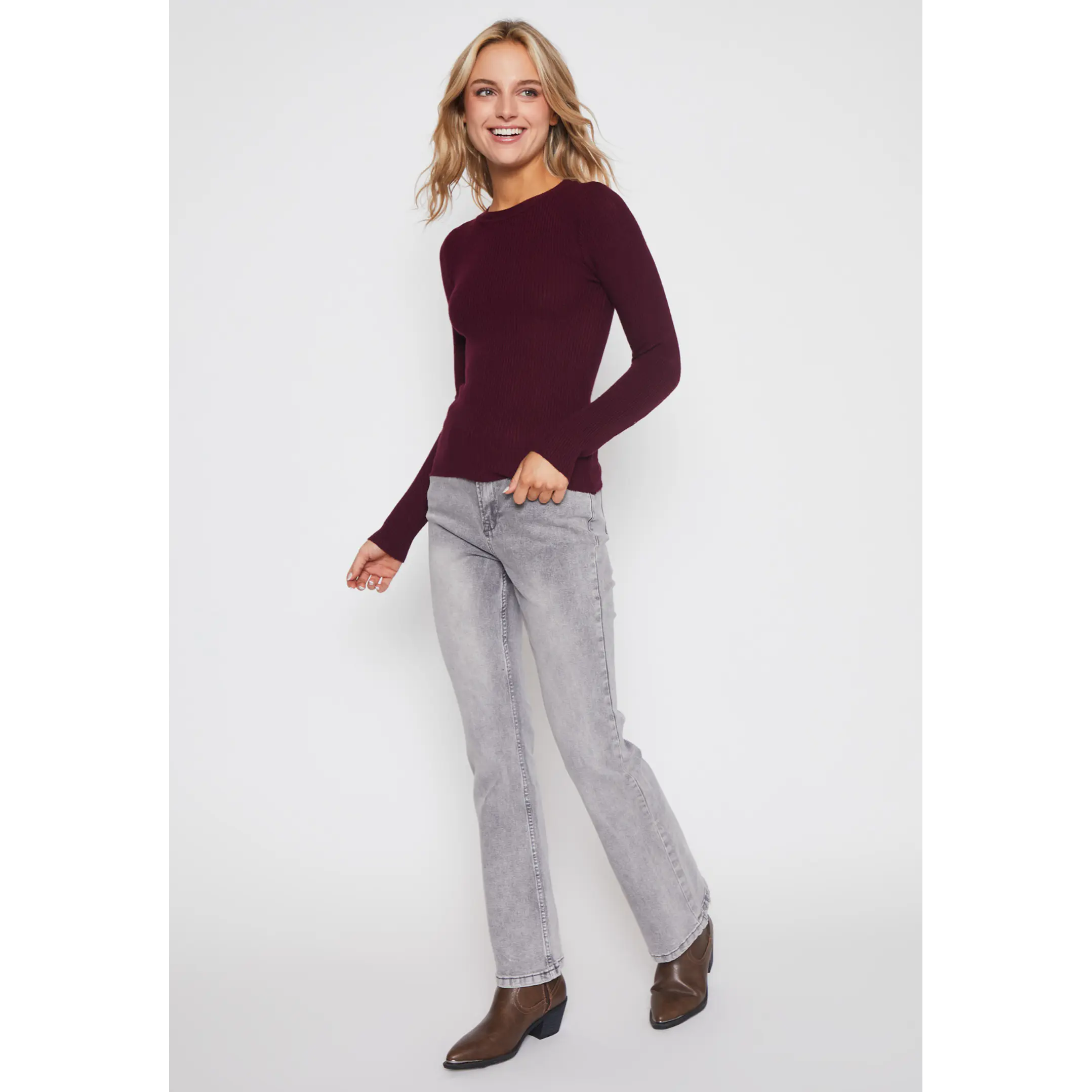 Sweater Abierto Mujer Burdeo Familyshop 4