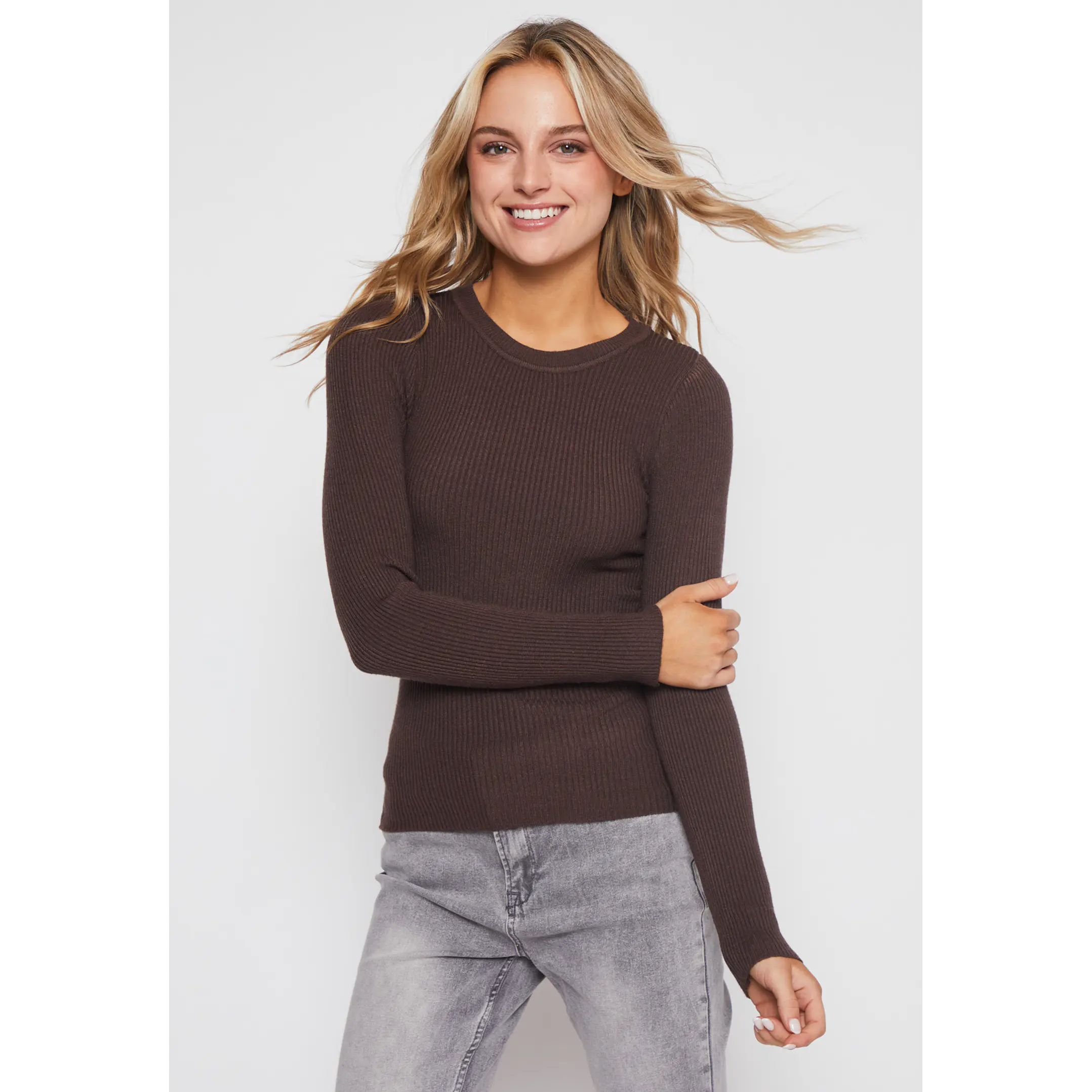 Sweater Abierto Mujer Café Familyshop 1
