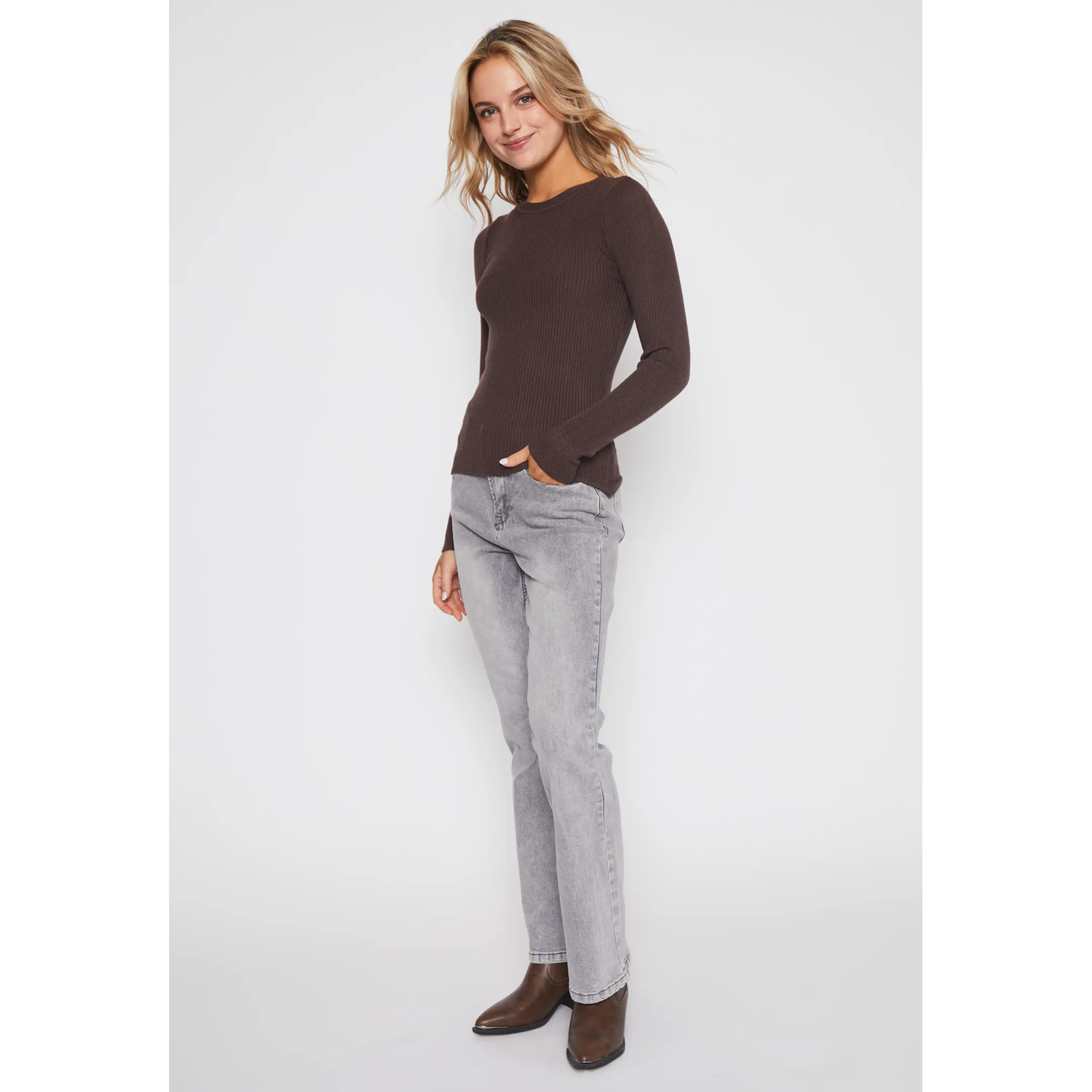 Sweater Abierto Mujer Café Familyshop 4