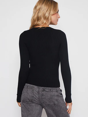 Sweater Abierto Mujer Negro Familyshop