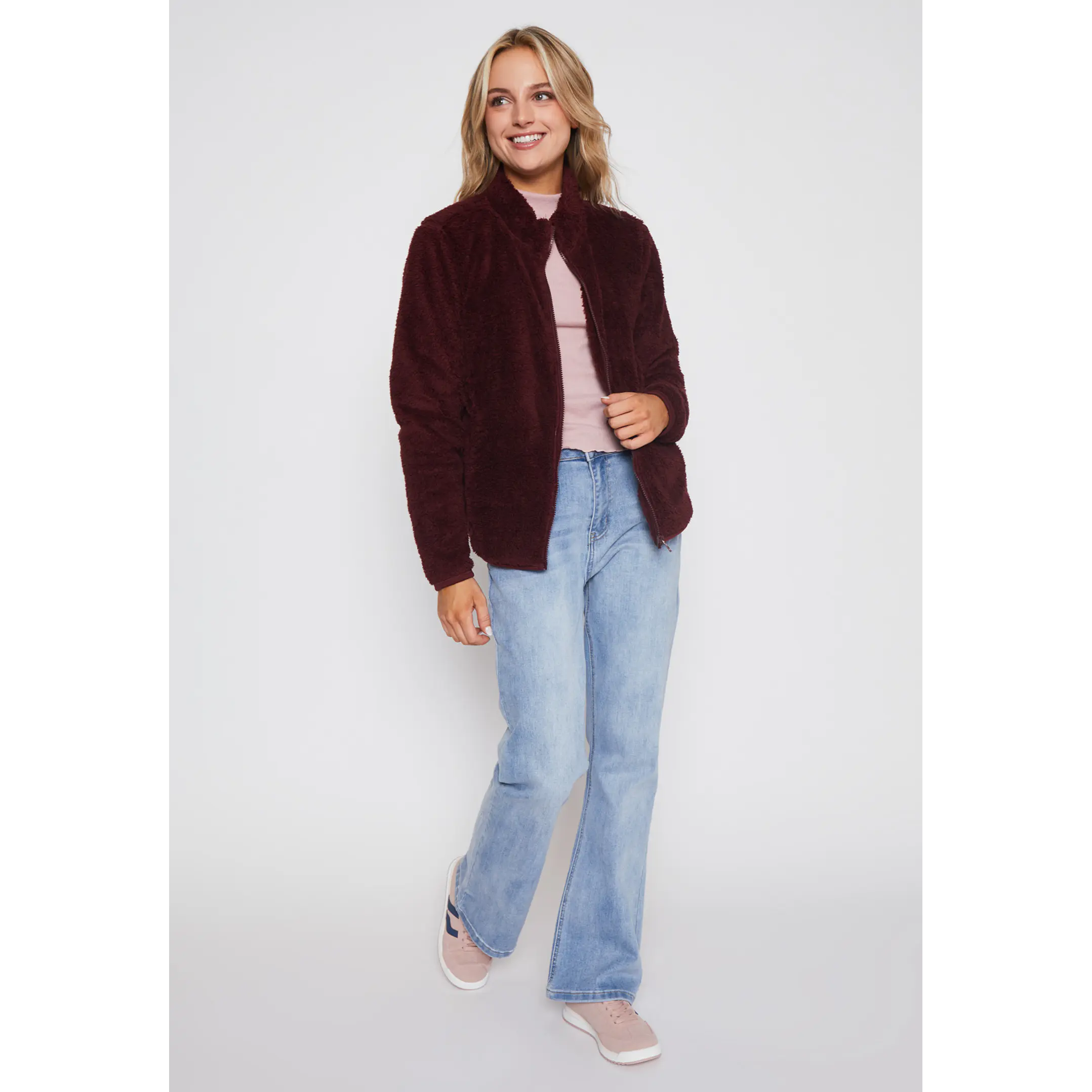 Polar Peludo Alto Mujer Burdeo Familyshop 4