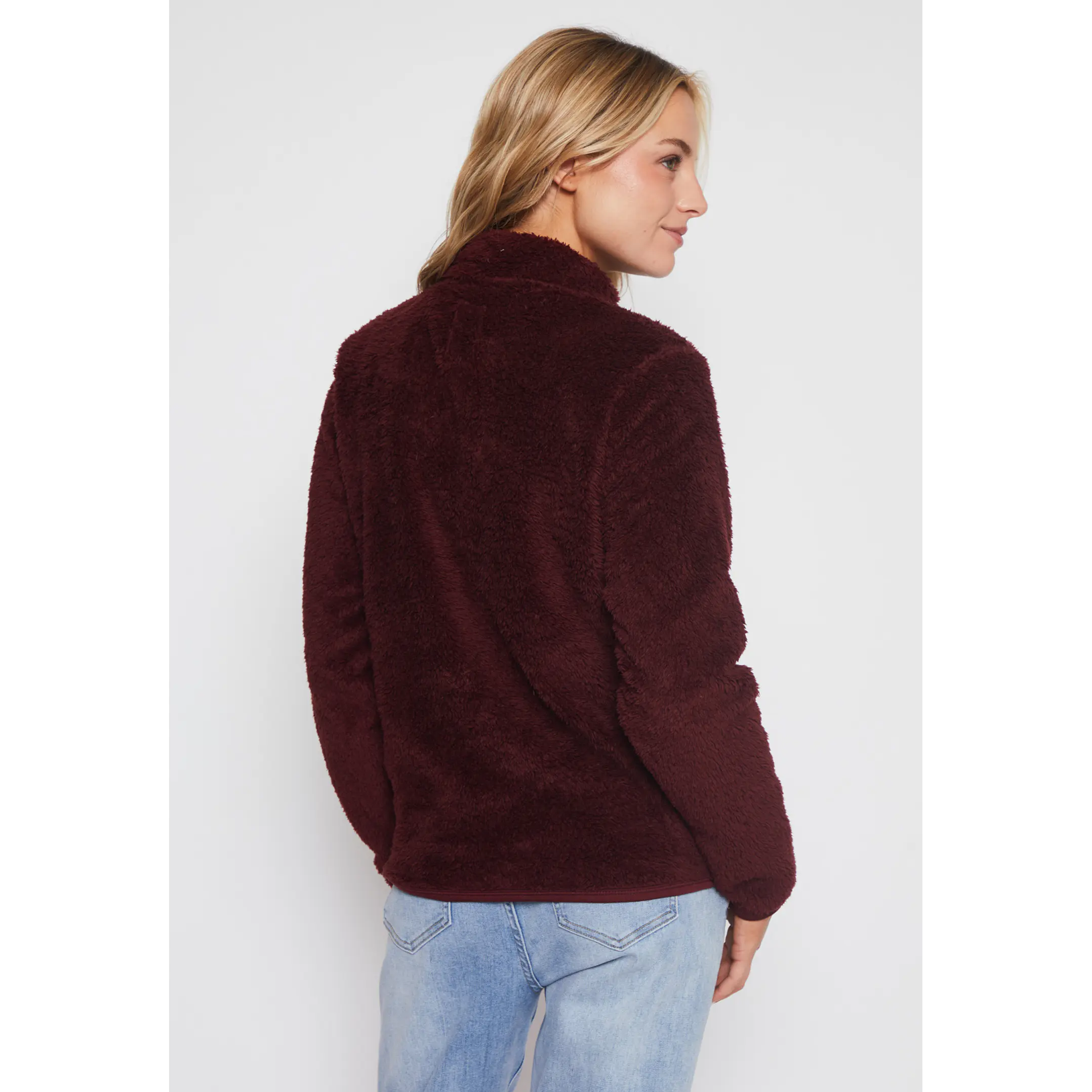 Polar Peludo Alto Mujer Burdeo Familyshop 2