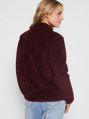 Polar Peludo Alto Mujer Burdeo Familyshop
